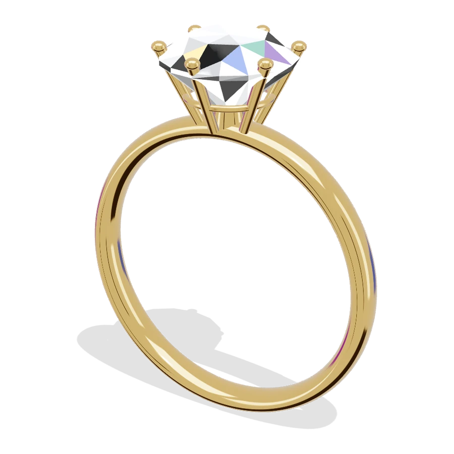 Yellow gold solitaire engagement ring