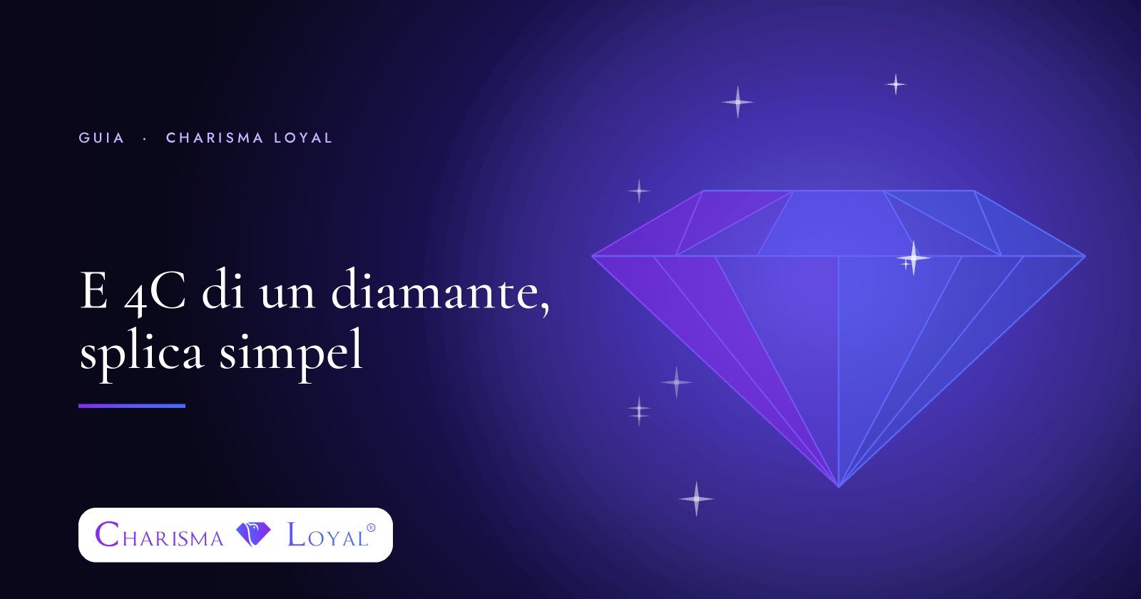 E 4C di un diamante, splica simpel